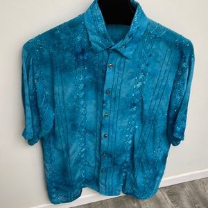 Mens sheer ombré cocktail dress shirt with sequins